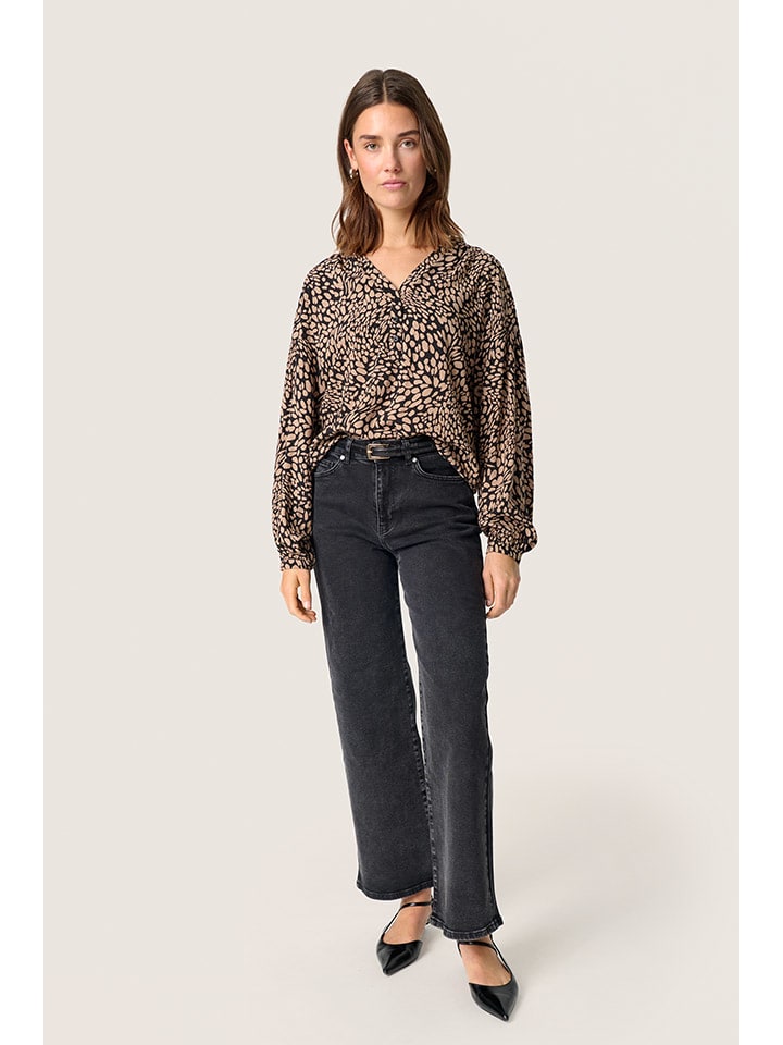 

Soaked in Luxury Блузка светло-коричневого/черного цвета