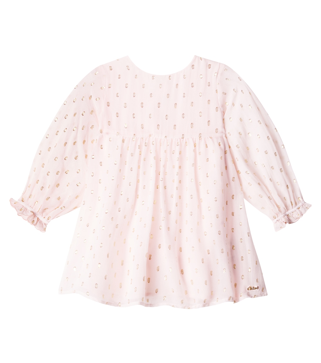 

Детское платье из смесового шелка с пайетками Chloé Kids, Petal Pink