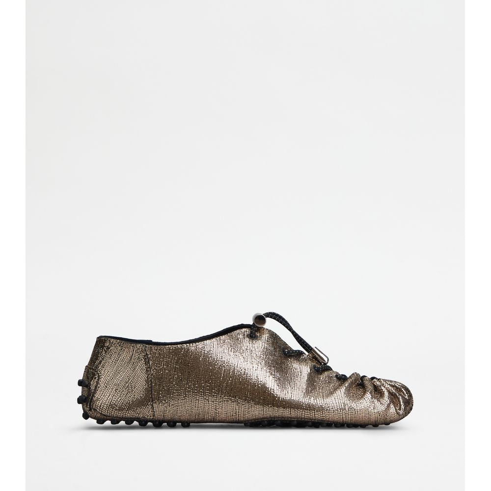 Туфли Gommino in Leather With Drawstring TOD's, золотой