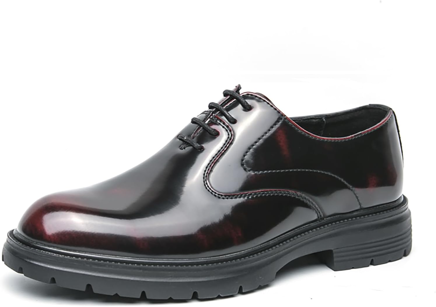 

Мужские кожаные оксфорды на шнуровке с платформой, деловые, удобные туфли на массивном каблуке с мягкой подошвой, повседневные офисные и дерби Loveheynew, красный