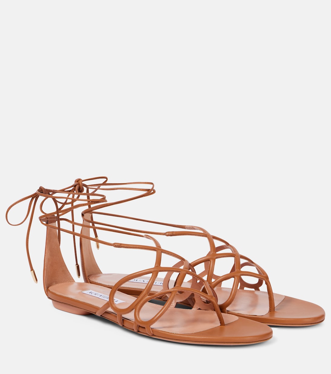 Сандалии из кожи Infinito Aquazzura, Miele