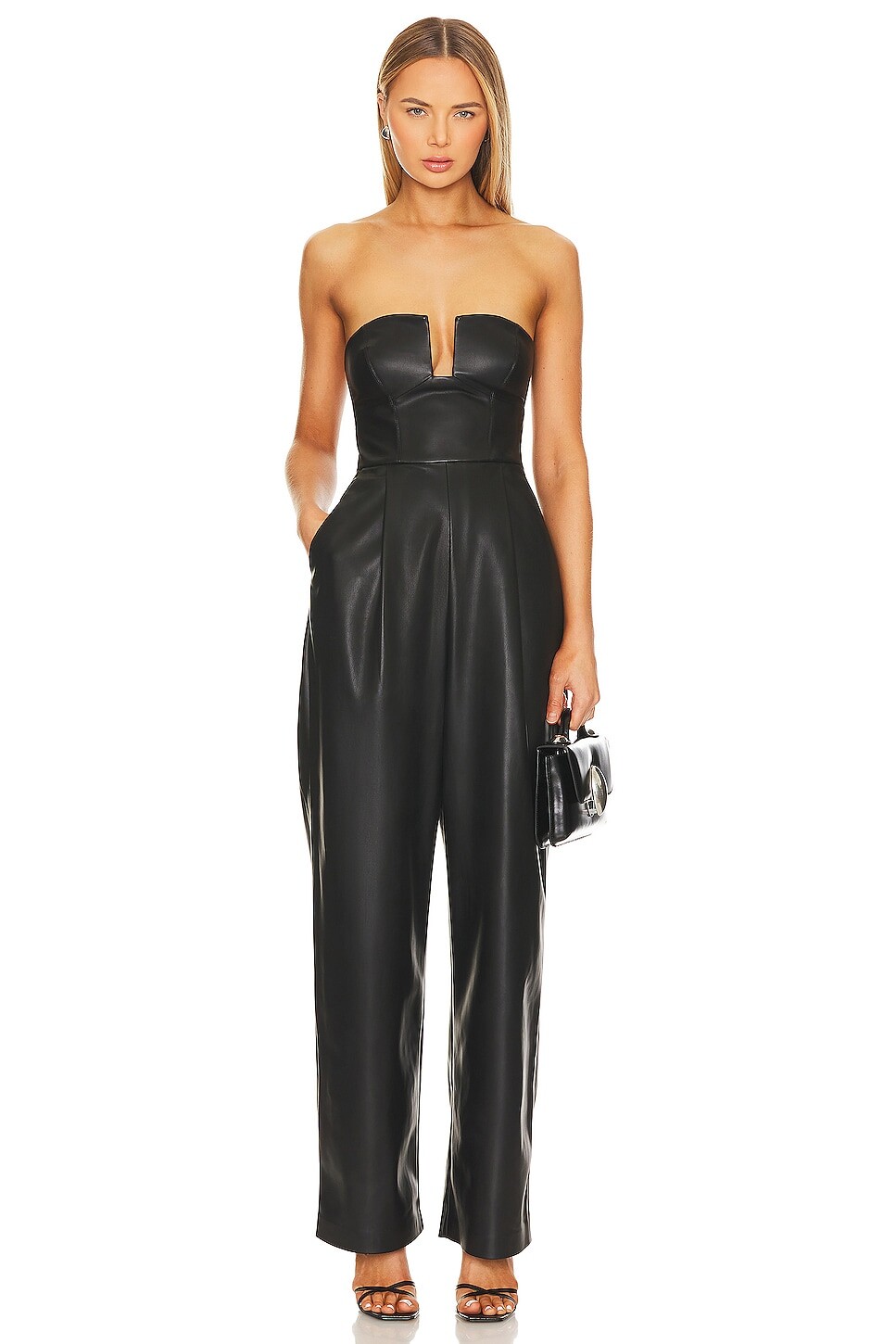

Комбинезон Susana Monaco Faux Leather, черный