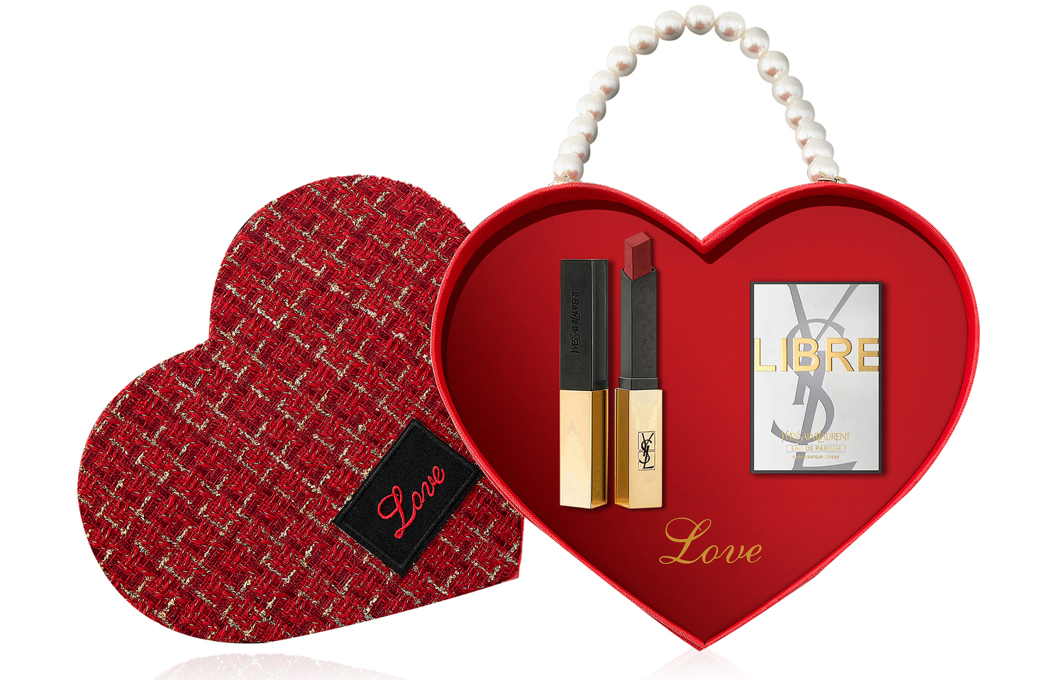 Подарочный набор Yves Saint Laurent: губная помада-тинт Vernis à Lèvres Vinyl Cream #610 Ice Oolong + миниатюра парфюма Libre, 1,2 мл — фото 2