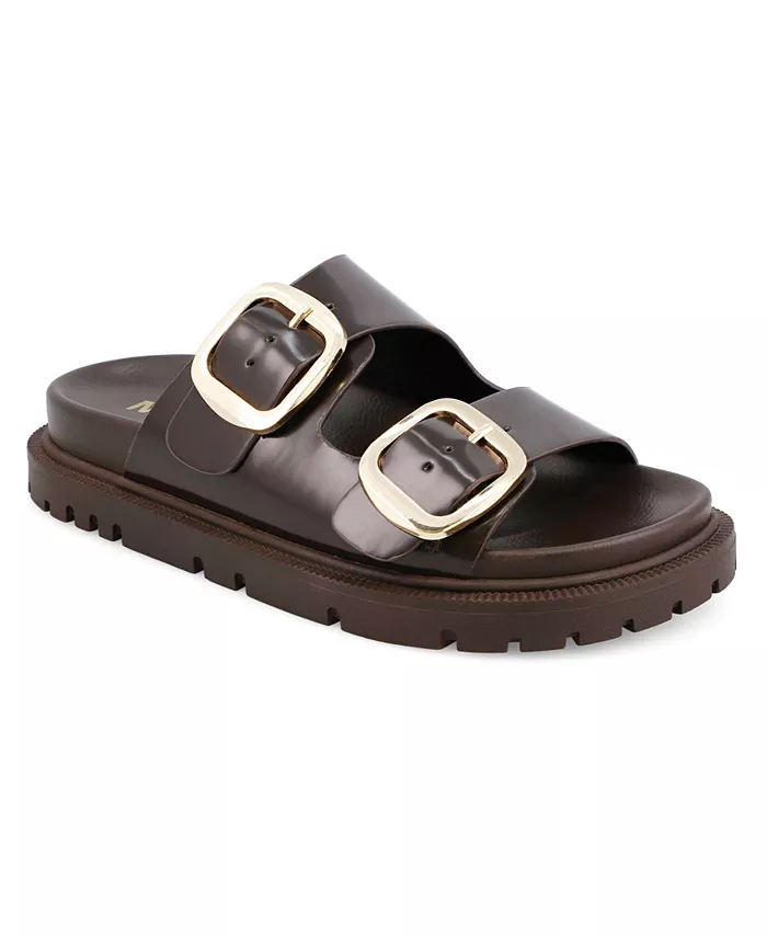 Женские сандалии Gen Double Buckle Flat Slide MIA, коричневый