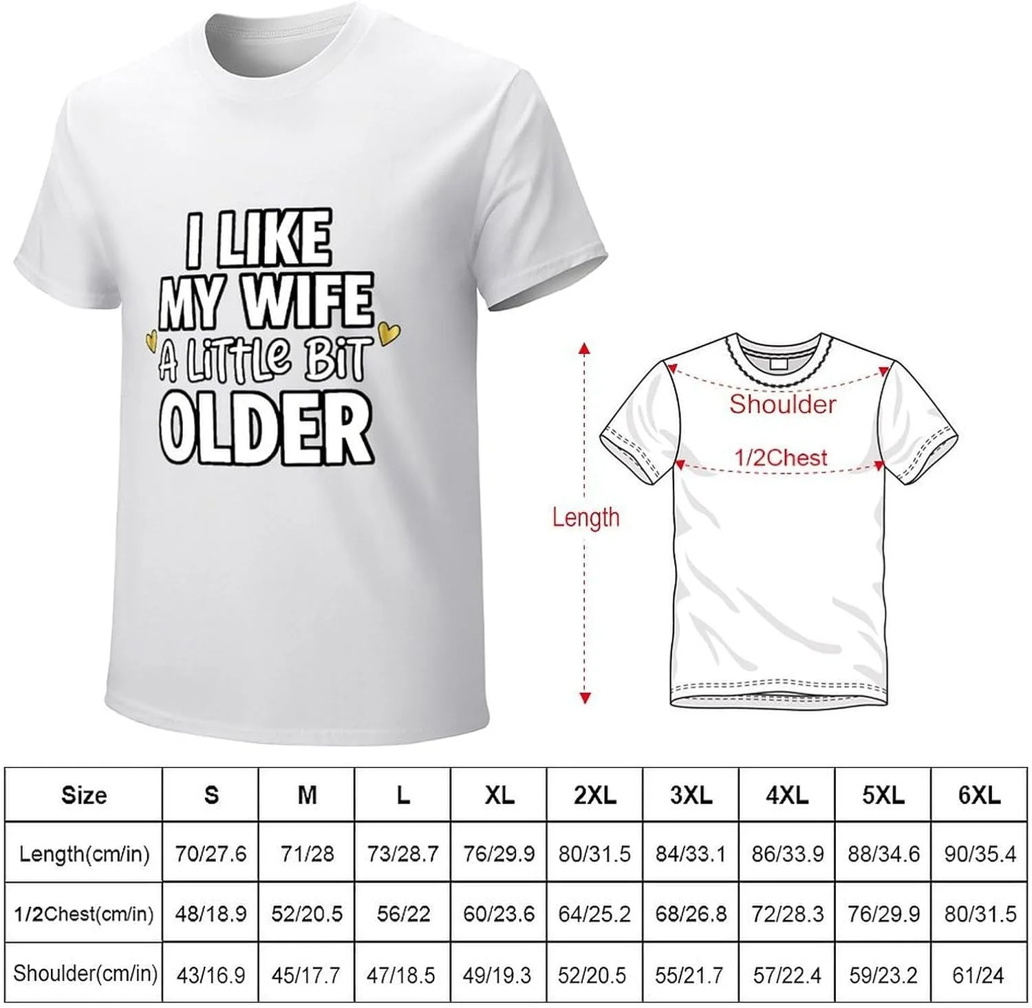Футболка Men I Like My Wife A Little Bit Older, модная, мягкая, дышащая, для офиса и повседневной носки, эстетичная, оригинальная, трендовая Generic, белый — фото 3