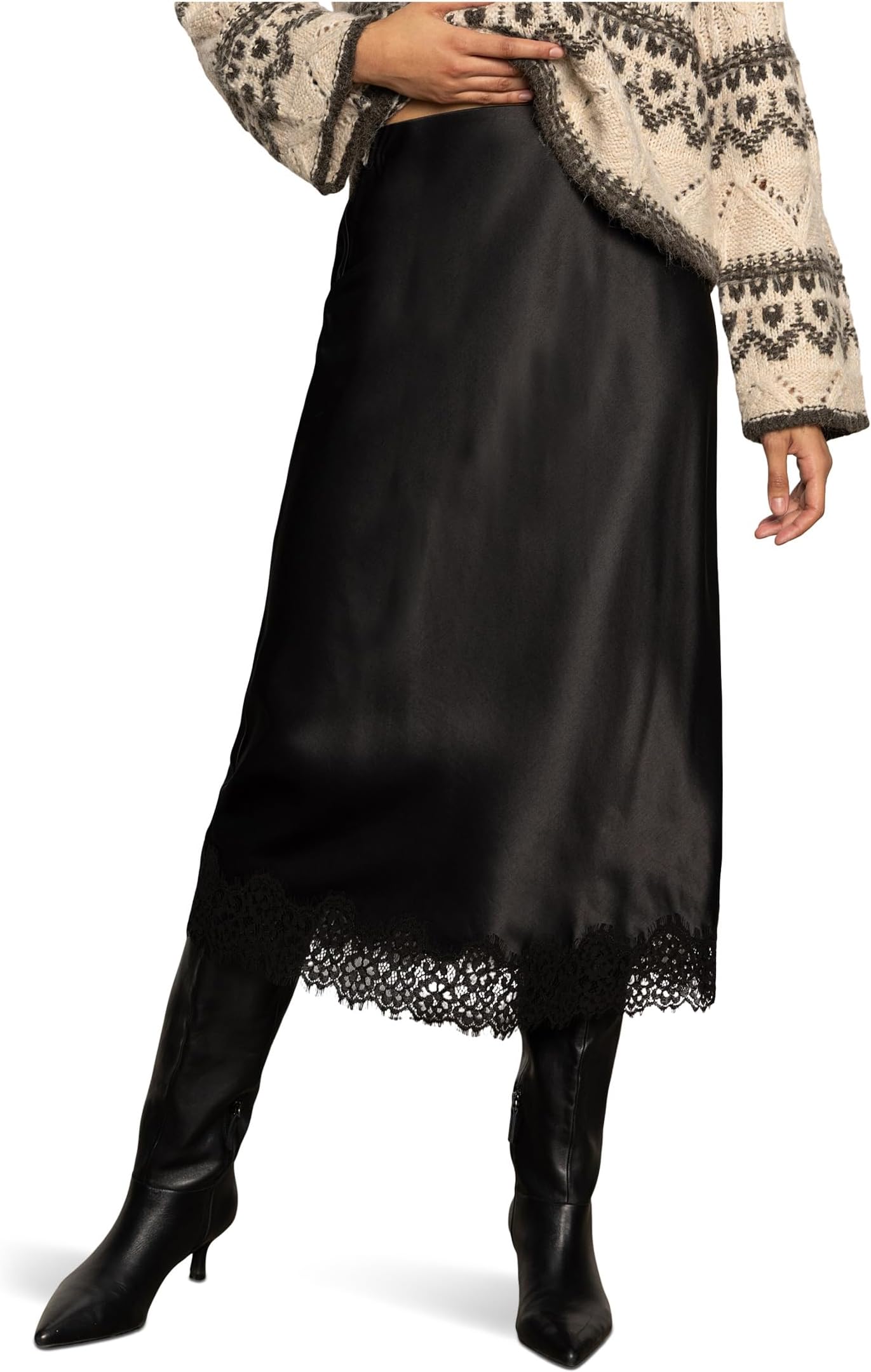 

Женская юбка-комбинация с кружевом Sanctuary, Black