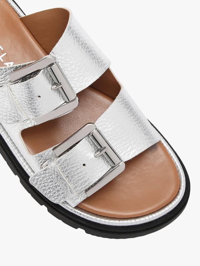 Повседневные сандалии Pavilion Metallic Leather с двойной пряжкой Carvela, Silver — фото 4