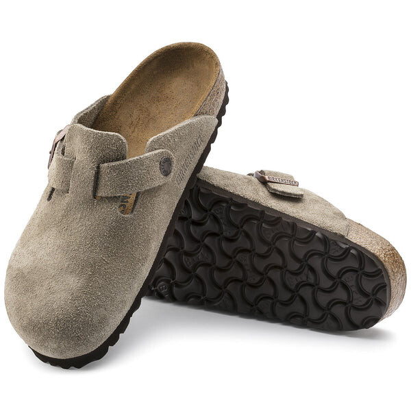 Тапочки boston suede leather narrow fit sandals 'taupe' Birkenstock, бежевый — фото 4