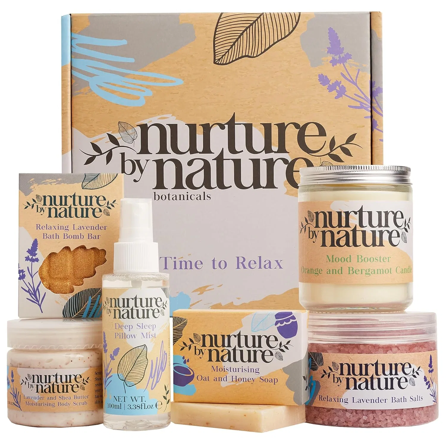 Подарочный спа-набор «Relax & Calm» с лавандой от Nurture by Nature Nurture By Nature Botanicals