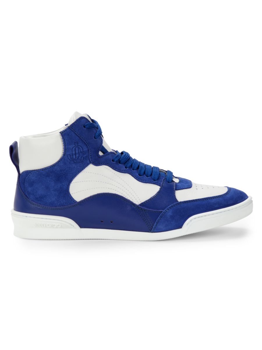 

Высокие кроссовки Rob Colorblock Jimmy Choo, цвет Neon Blue White
