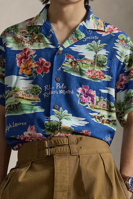 Рубашка с тропическим принтом Polo Ralph Lauren, синий — фото 4