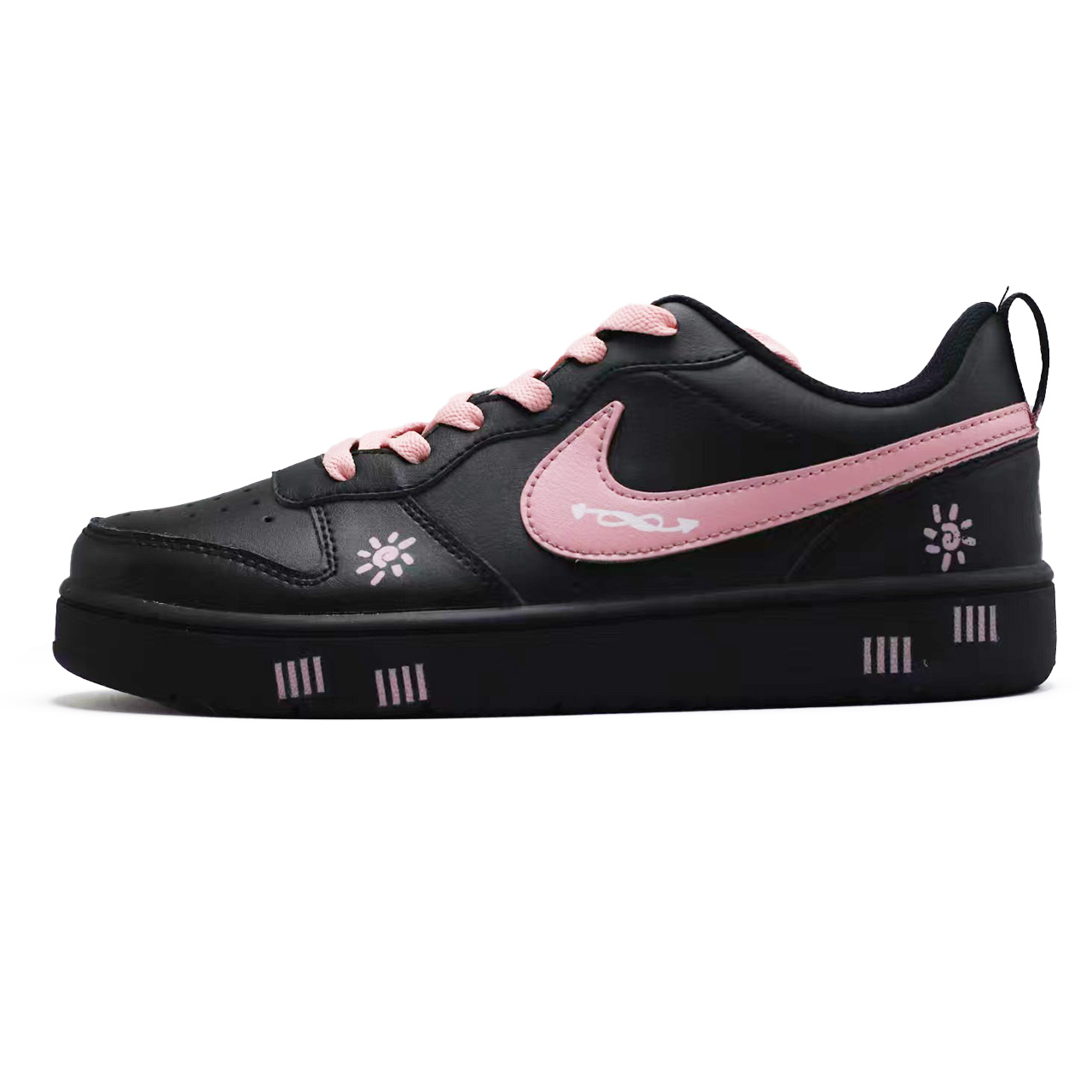 

Nike Детские кроссовки для скейтбординга Court Borough с низким верхом, устойчивые к истиранию, черные, для подростков