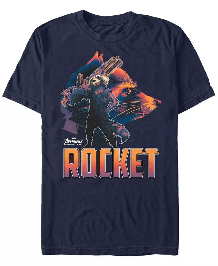 

Футболка с коротким рукавом для мужчин Marvel Avengers Infinity War Rocket Posed Profile Fifth Sun, синий