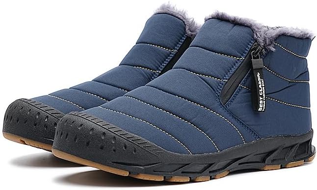 

Мужские зимние ботинки Soft time TOY, водонепроницаемые, с флисовой подкладкой, теплые хлопковые, с резиновой подошвой, синий