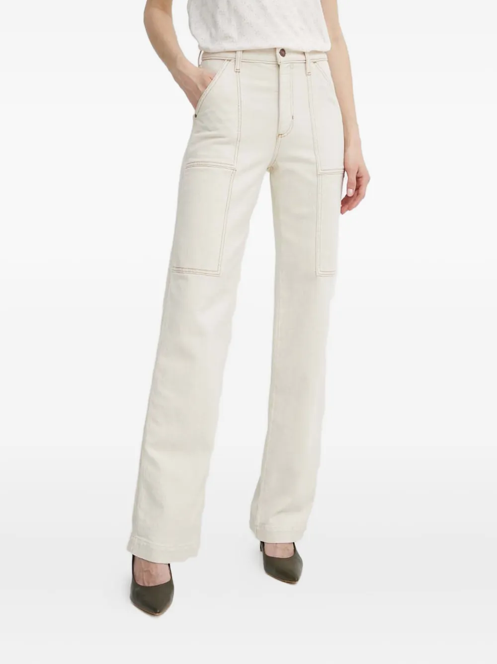 

Прямые брюки с логотипом Guess Usa, бежевый