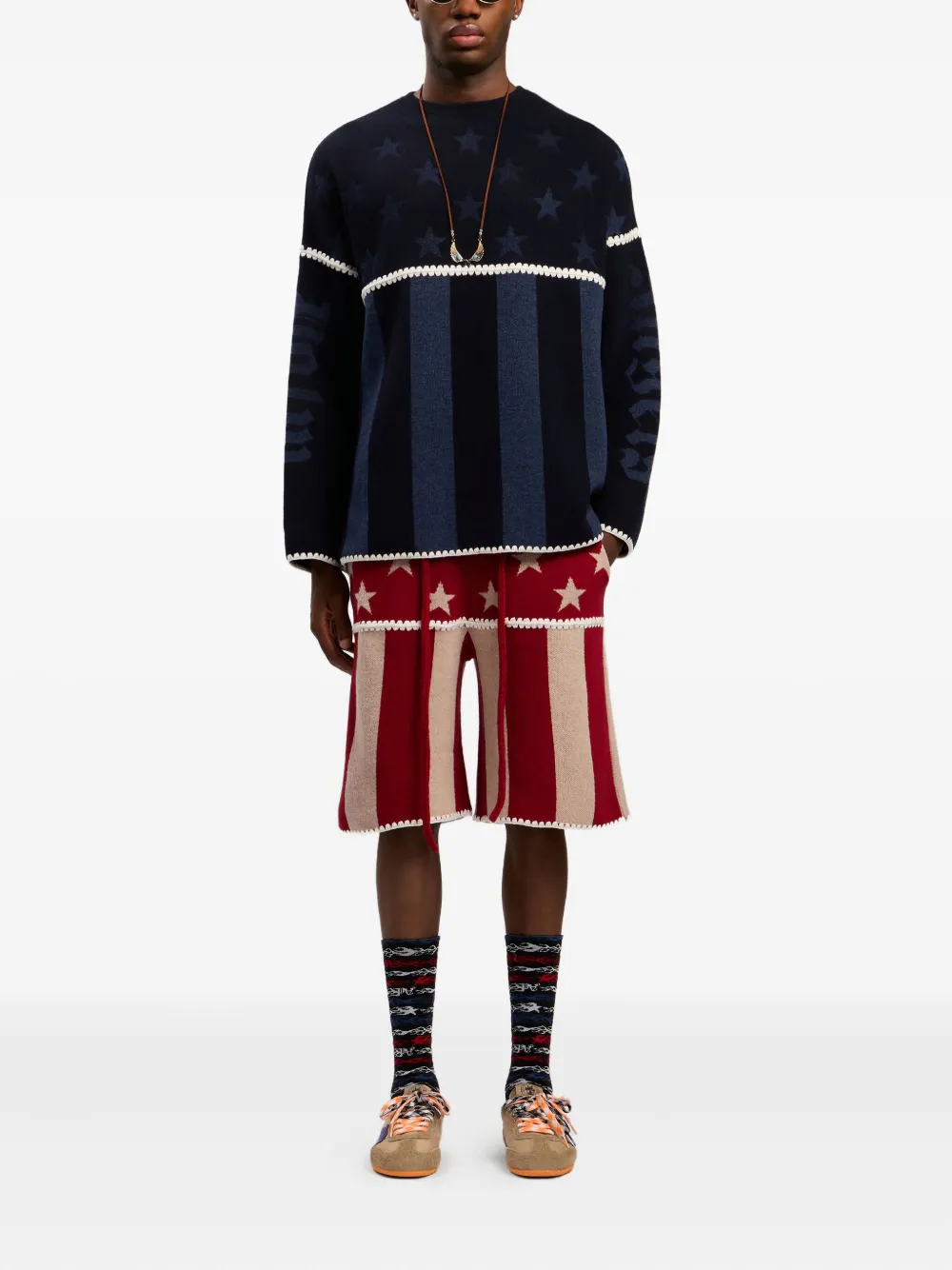 Шорты Stars and Stripes Palm Angels, красный — фото 2