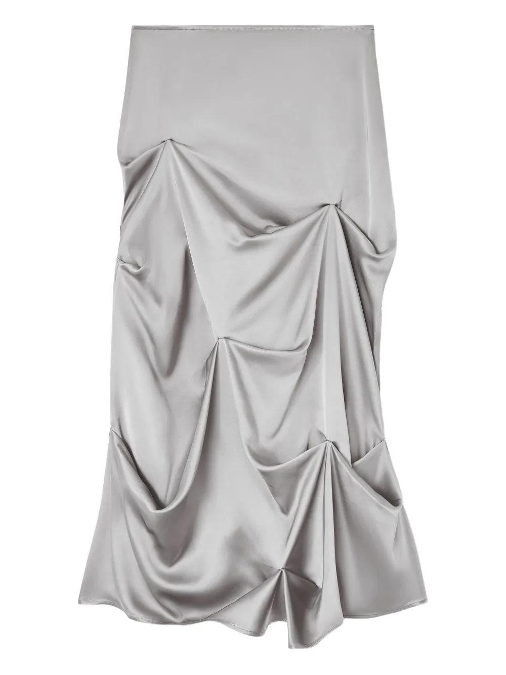 

Драпированная юбка миди Ganni, серый