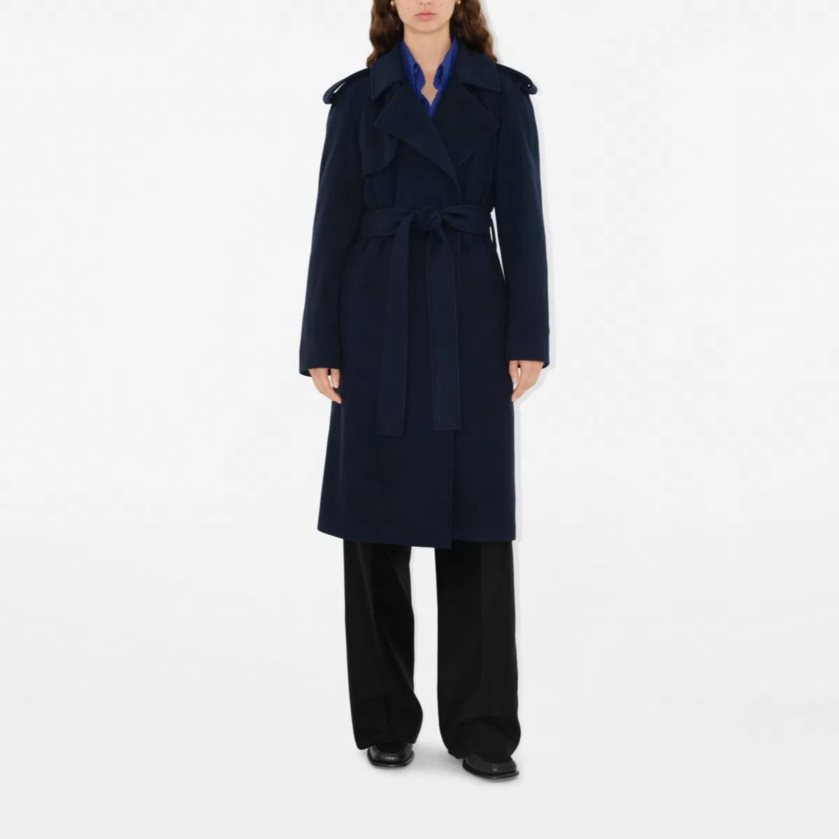 Пальто Burberry Marine Blue, женское, синий — фото 4