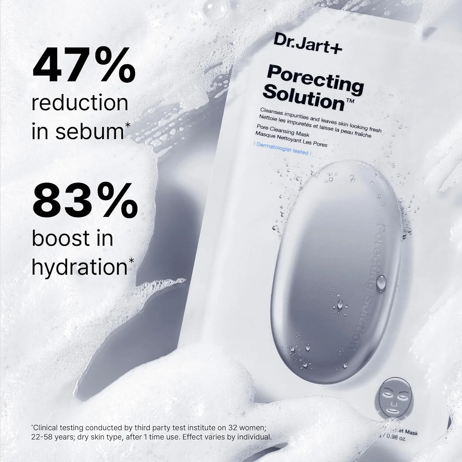 Тканевая маска Dr. Jart+ — Dermask Correcting Solution Корейская угольная | для жирной кожи | Корейский уход за — фото 4