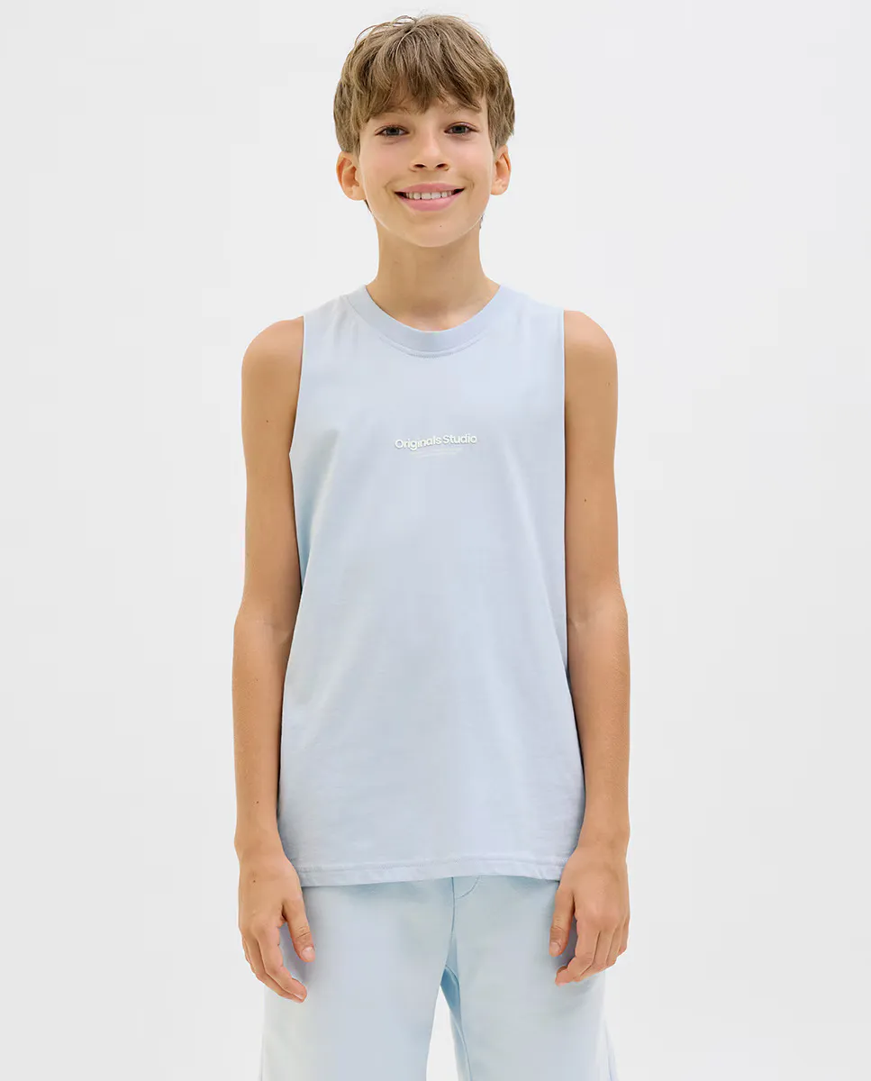 

Футболка без рукавов для мальчиков с отделкой спереди Jack & Jones, синий