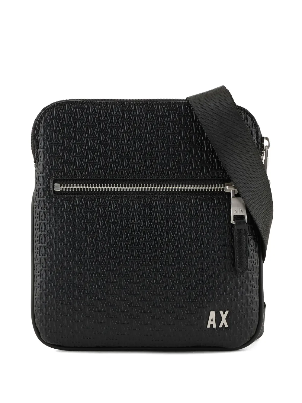 

Сумка-мессенджер с тисненой монограммой Armani Exchange, черный