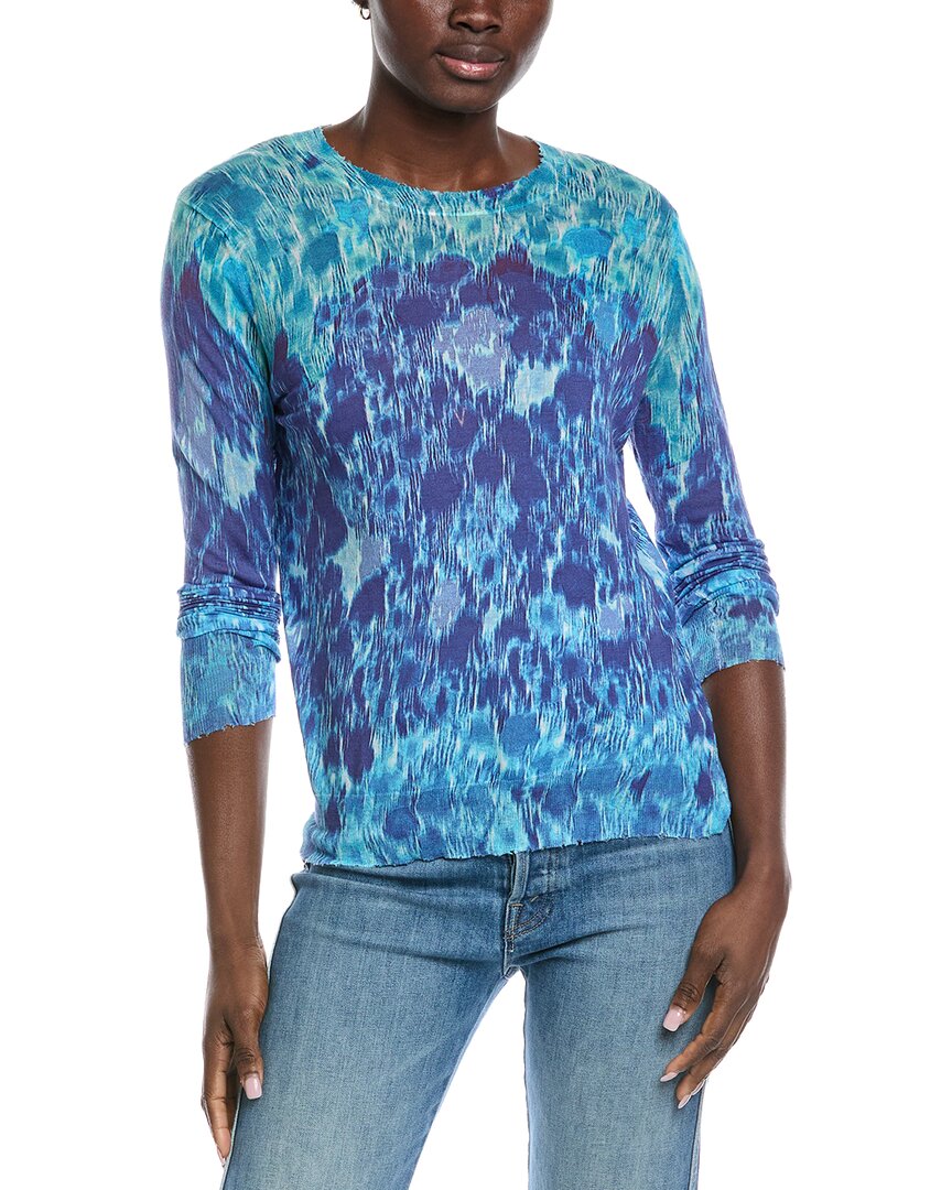 

Осенний кашемировый градиентный топ с эффектом потертости Autumn Cashmere, синий