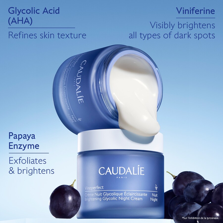 Сыворотка Caudalie — Осветляющий ночной Vinoperfect с гликолевой кислотой, сменный блок, 50 мл — фото 4