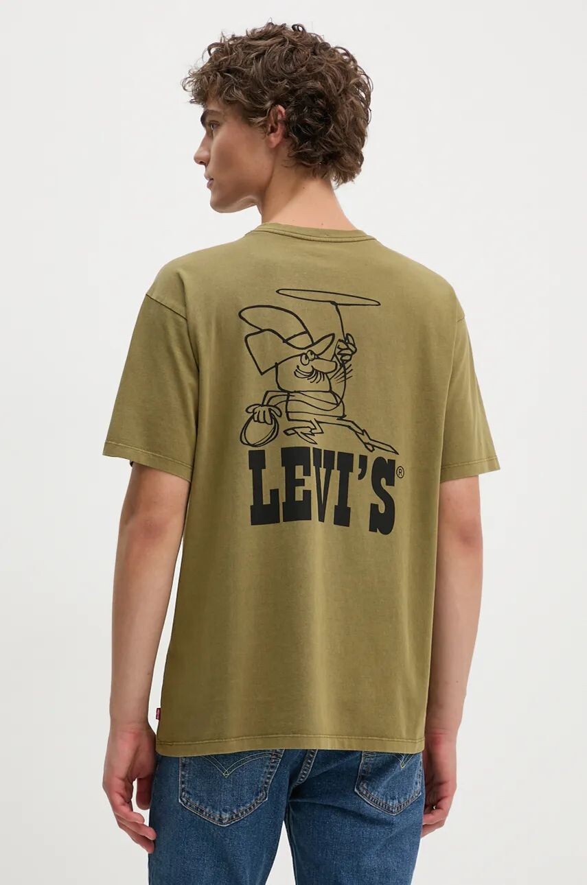

Хлопковая футболка Levi's, зеленый
