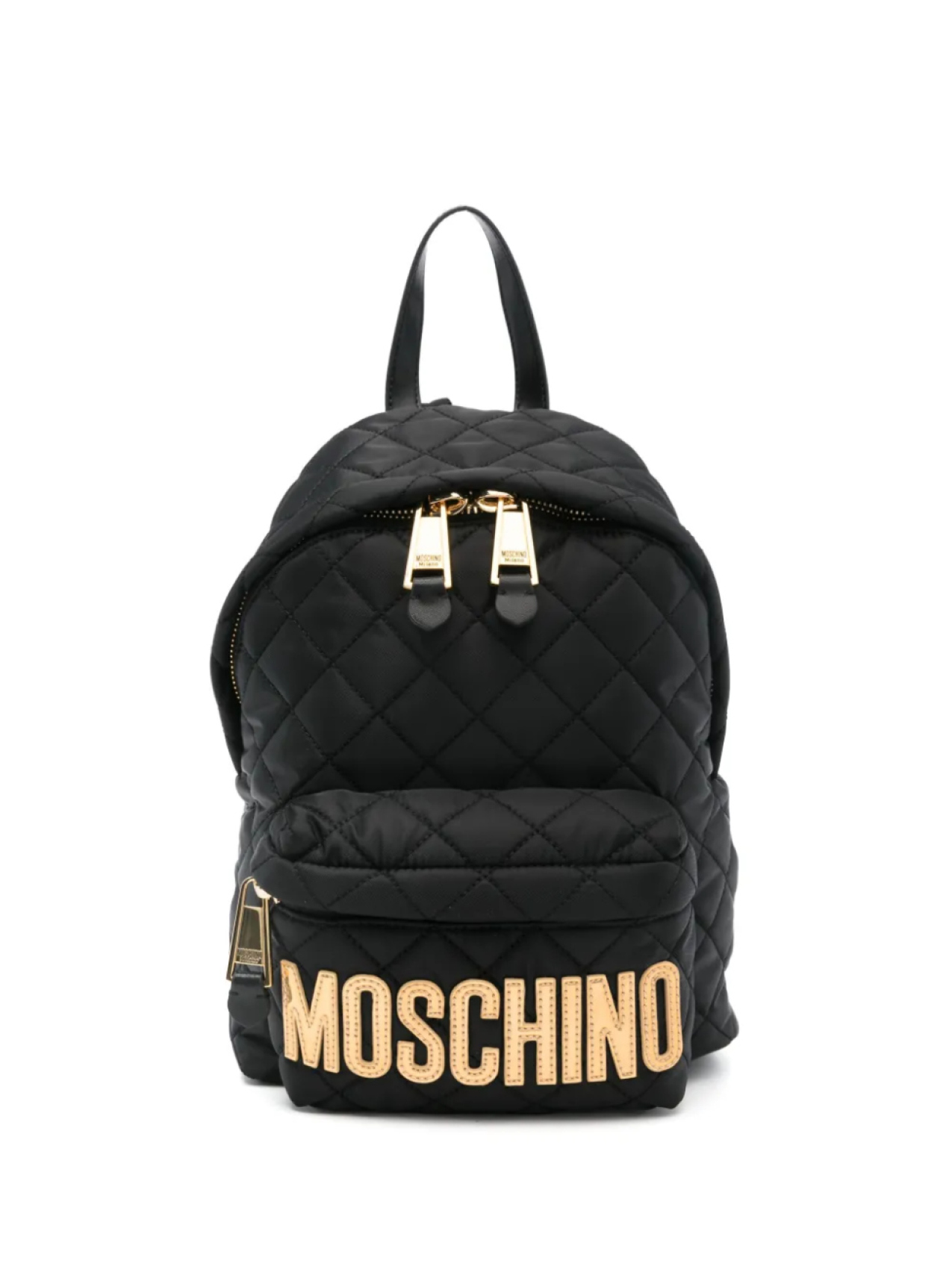 

Стеганый рюкзак с логотипом Moschino, черный