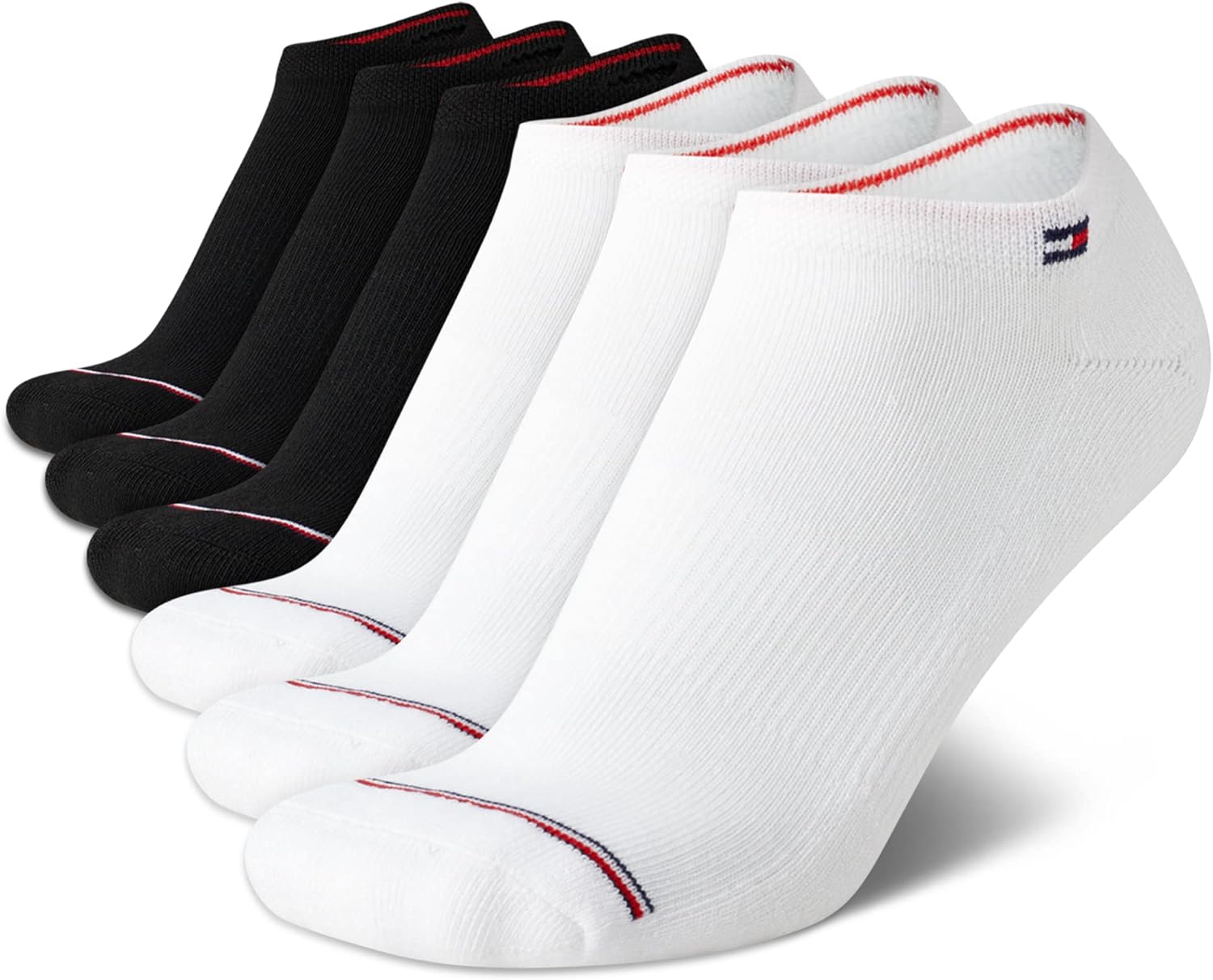 

Женские носки Tommy Hilfiger с низкой посадкой - 6 пар носков Performance Cushioned Comfort, незаметные - спортивные носки для женщин (4-10), White/Black