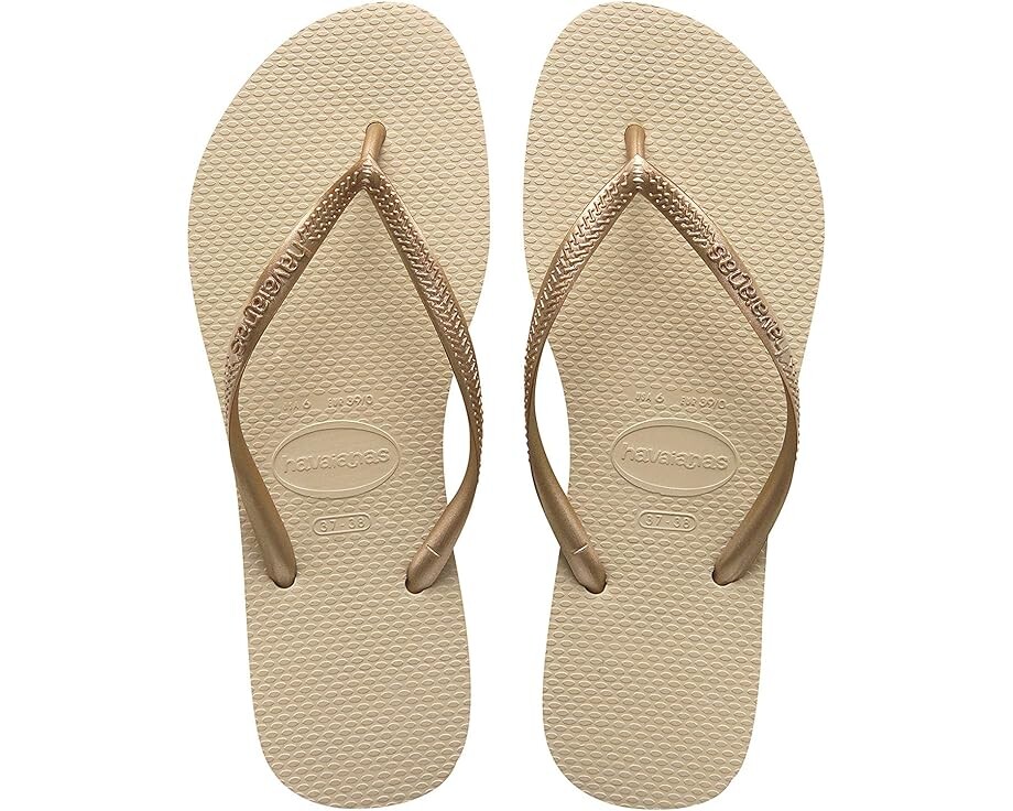 

Сандалии Havaianas Slim Flip Flop Sandal, цвет Sand Grey/Light Gold