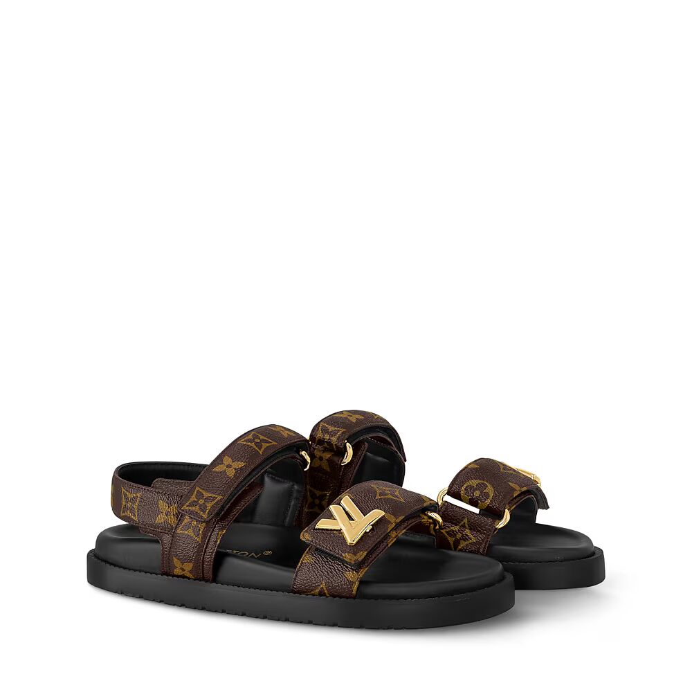 Сандалии LV Sunset Flat Comfort Louis Vuitton, коричневый