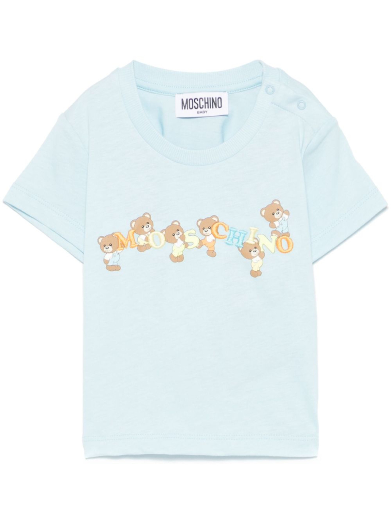 

Moschino Kids футболка с вышитым логотипом, синий