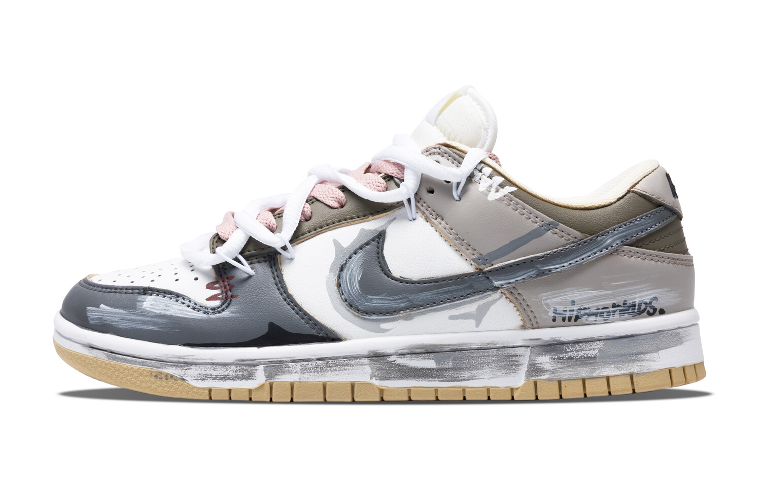 

Кроссовки Nike Dunk Skateboarding Shoes Men Low-top White/gray/brown, серый