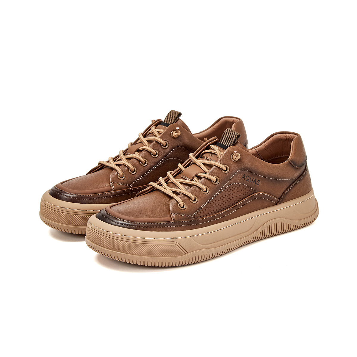 AQUASCUTUM Мужские повседневные кроссовки низкие черные/хаки — хаки, цвет Khaki — фото 3