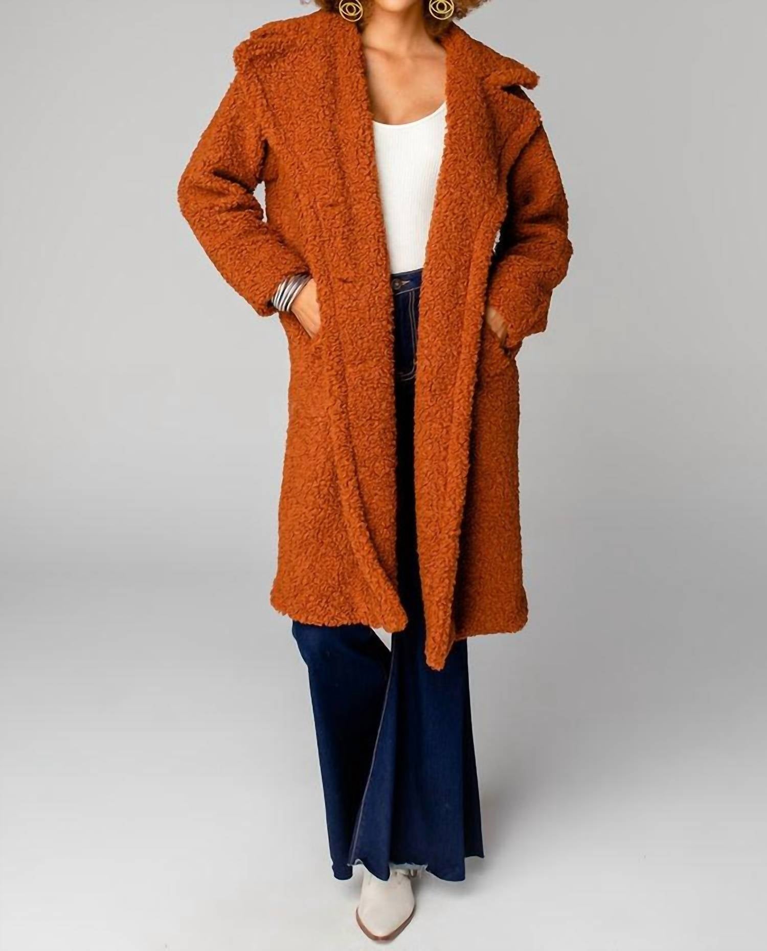 

Пальто Zoey Oversize Teddy из искусственного меха цвета корицы BUDDYLOVE, цвет cinnamon