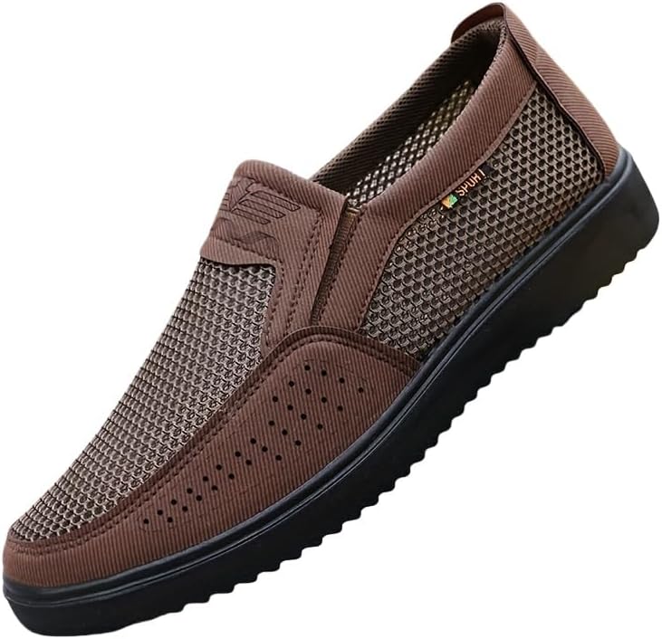 

Модные мужские вязаные повседневные кроссовки Clolinde - большой размер, легкие, дышащие и противоскользящие - для активного отдыха на природе, кофейный