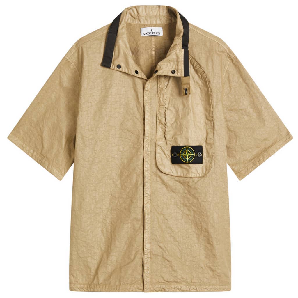 

Органическая нейлоновая рубашка с коротким рукавом panama-tc Stone Island, цвет biscuit