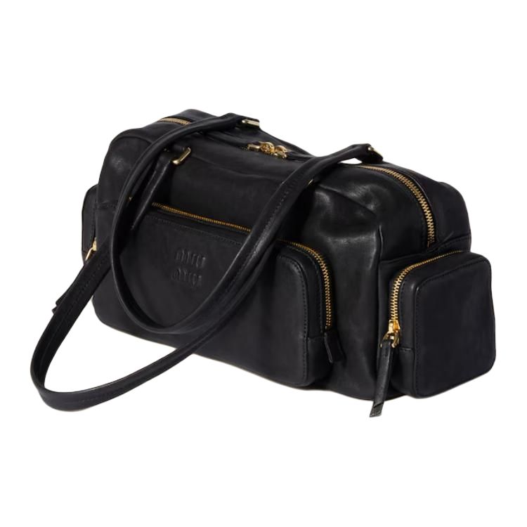 MIU MIU Женская сумка через плечо из кожи ягненка Black — фото 2