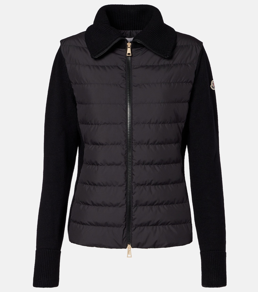 

Кардиган из натуральной шерсти с пуховыми вставками Moncler, черный