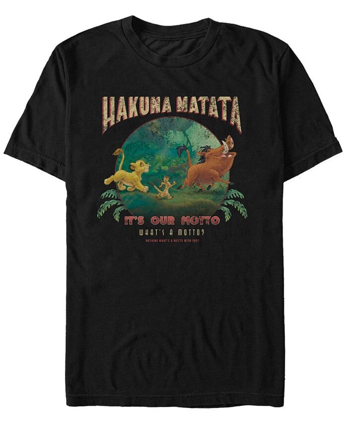 

Мужская футболка с коротким рукавом и логотипом Disney Disney King Lion King It's Our Motto Circle Fifth Sun, черный