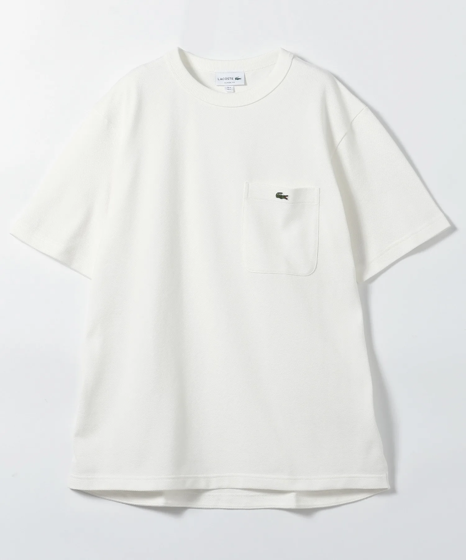 Мужская футболка Lacoste с вышитым логотипом, хлопок, белая