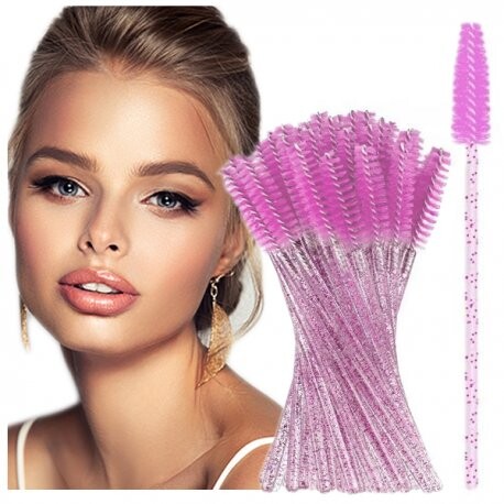 

Щетка для расчесывания ресниц и бровей со спиралями с блестками, 50 шт. CocoSpa