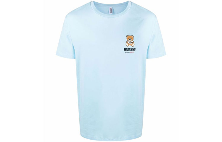 

Moschino Мужская футболка SS22, светло-голубая, Синий, Moschino Мужская футболка SS22, светло-голубая