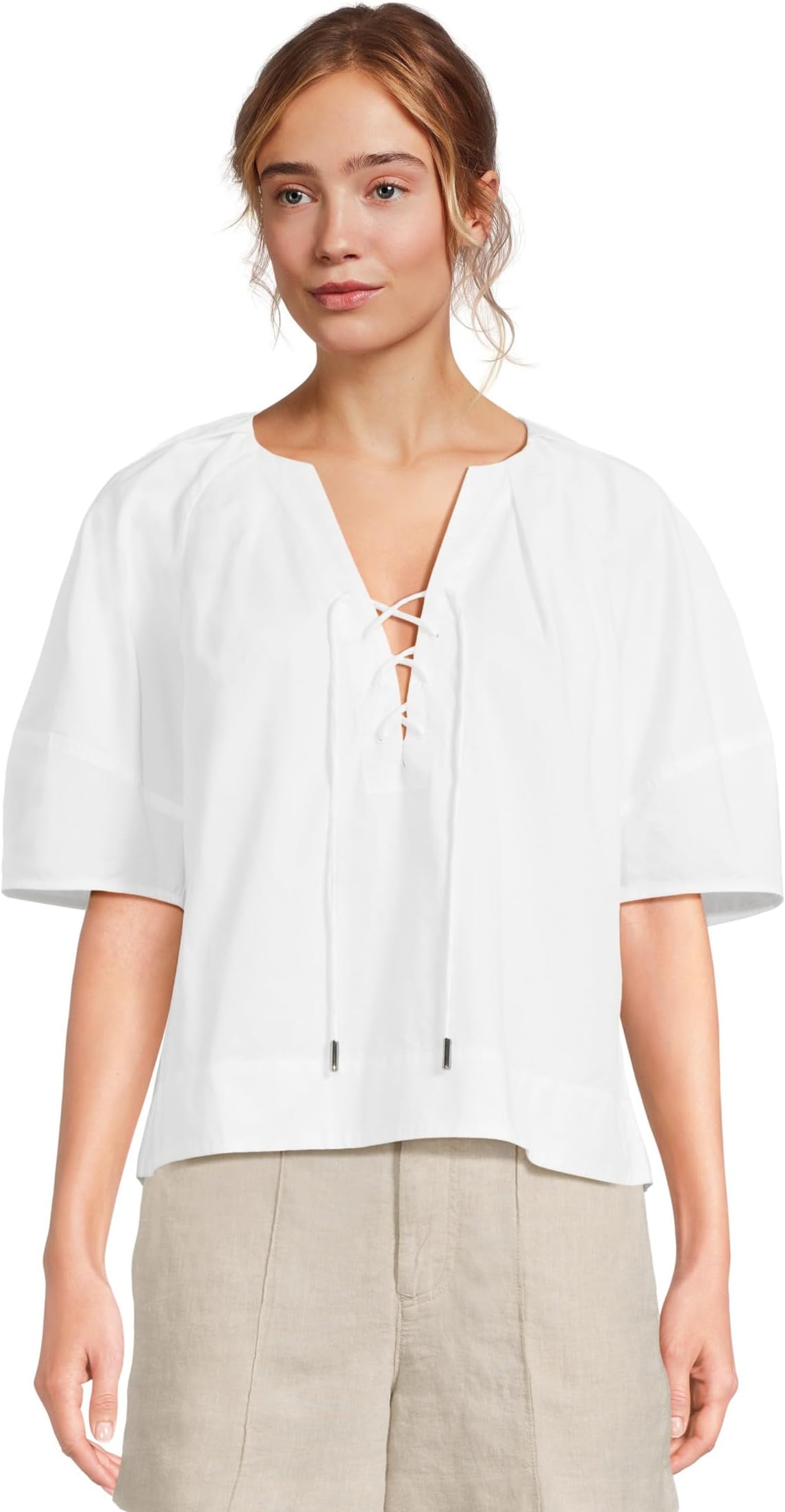 

Топ Madewell Jamie Top - Compact Cotton Sateen, белый