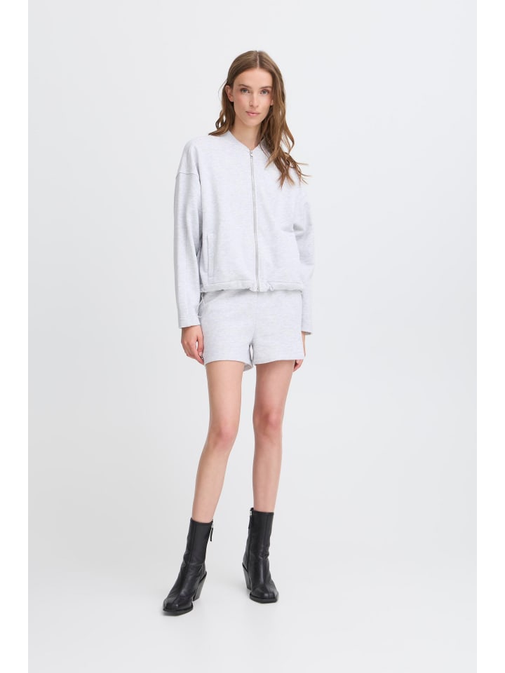 

ICHI Кардиган IHSKYLA, свободный крой, светло-серый меланж