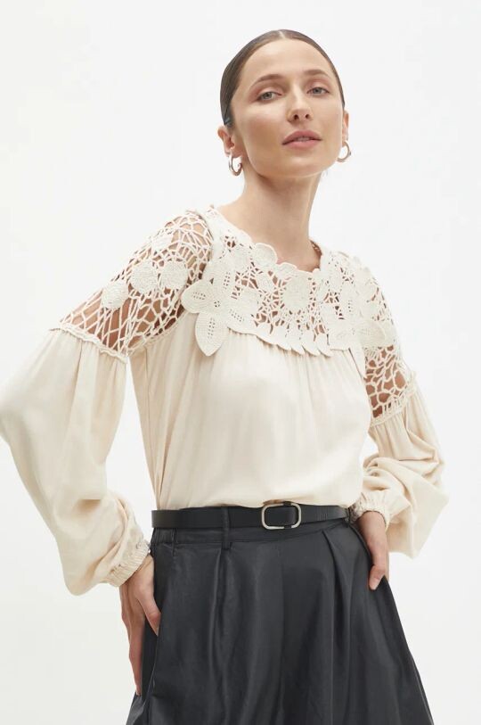 

Хлопковая блузка Answear Lab, бежевый