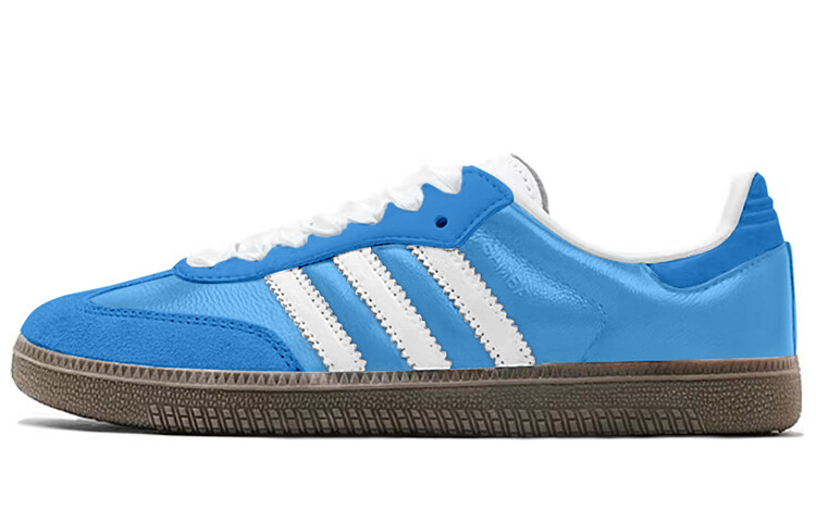 Кроссовки adidas originals SAMBA OG Skateboarding Shoes Unisex Low-top White, голубой