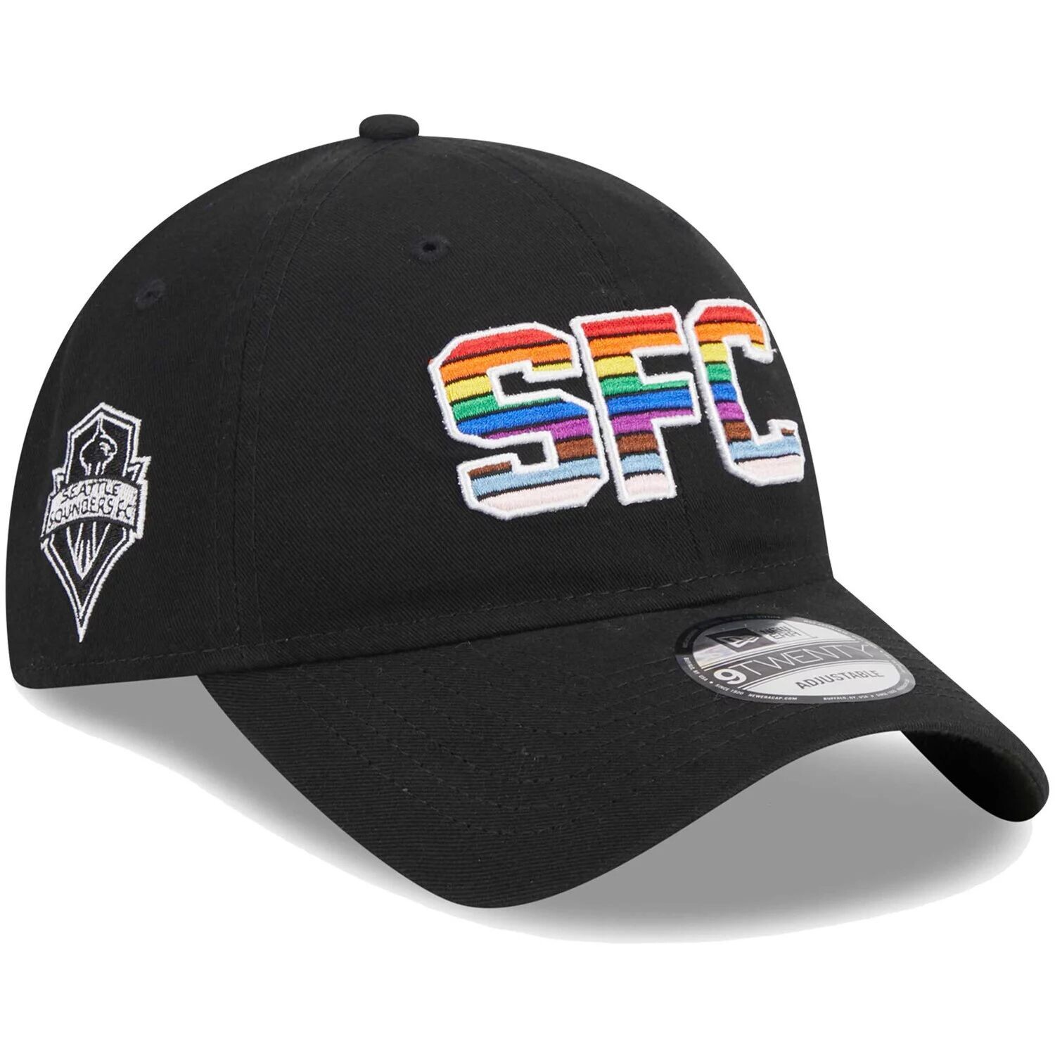 

Мужская регулируемая кепка New Era Black Seattle Sounders FC Pride 9TWENTY