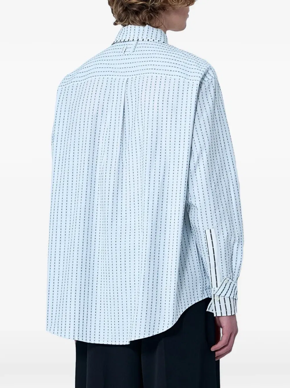 Рубашка из поплина с узором JACQUEMUS, синий — фото 3